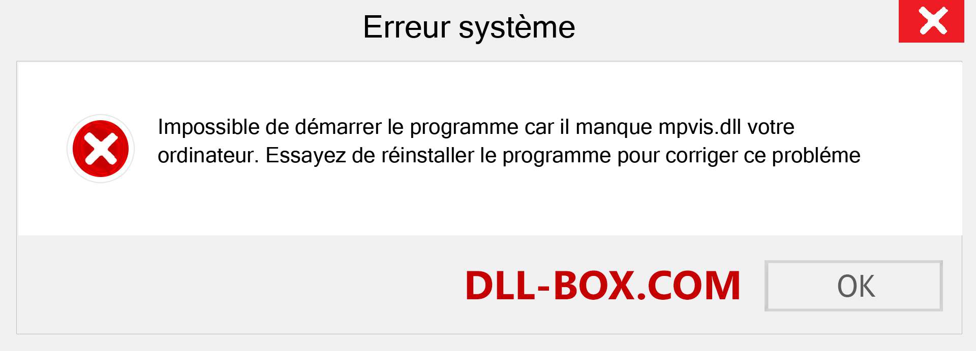 Le fichier mpvis.dll est manquant ?. Télécharger pour Windows 7, 8, 10 - Correction de l'erreur manquante mpvis dll sur Windows, photos, images